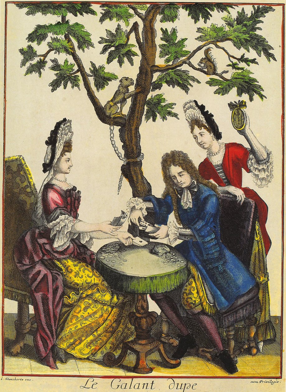 The Gallant Dupe, graverad av Theodorus Danckerts (1663-1727) av (after) French School