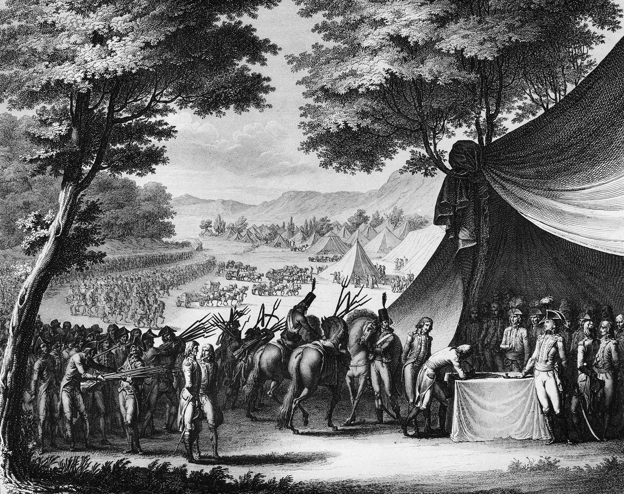 Franska revolutionens krig och antirevolutionära rörelser: Vendeekriget. Capitulation av Vendée den 17 februari av (after) Girardet