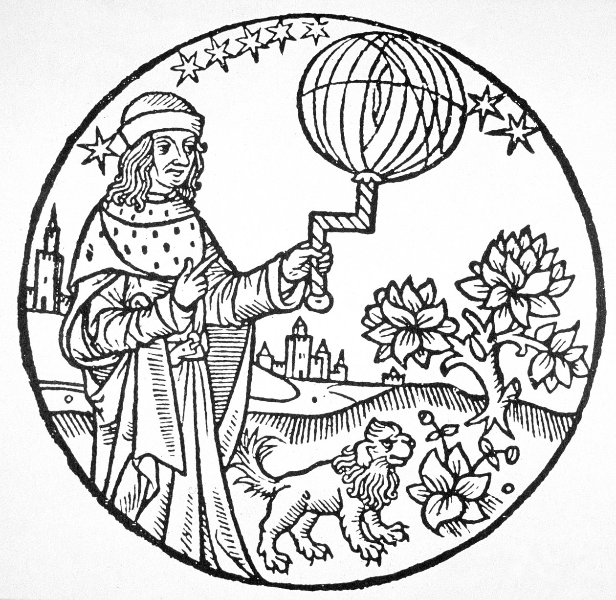 Idealporträtt av Aristoteles (384-322 f.Kr.), kopia av en illustration från 