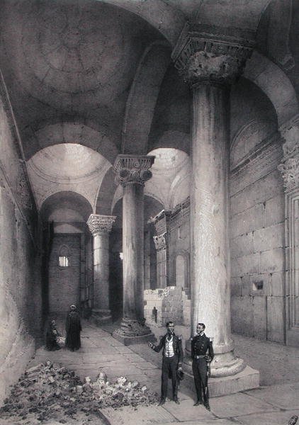 Interiör av Golden Gate i Jerusalem, illustration från 