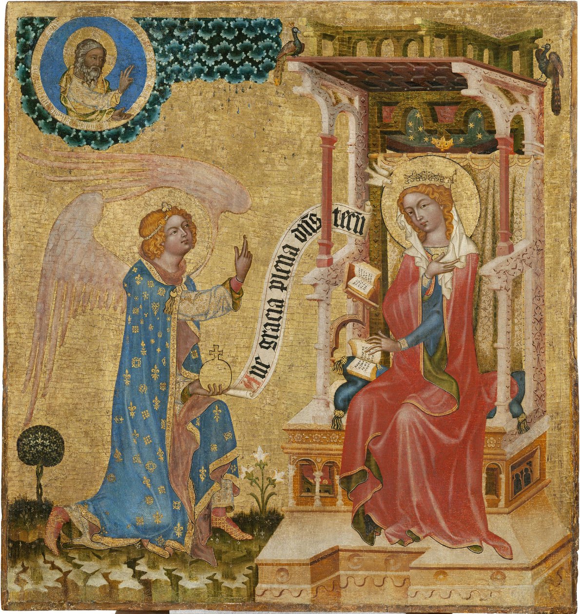 Bebådelsen - Mästare i Hohenfurth (maître de Vyssi Brod) (aktiv ca 1350). Tempera på panel, ca 1350. Nationalgalleriet, Prag av (aka master of Hohenfurt) Master of Vyssi Brod