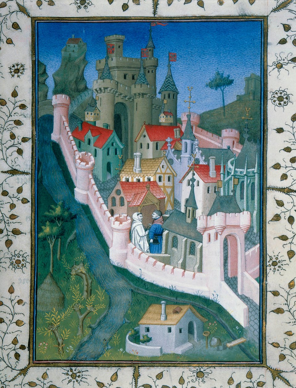 Pierre le Fruitier dit Salmon, en politisk äventyrare, hittar munken Notre-Dame des Halles i Avignon framför kapellet Pierre du Luxembourg. Den senare berättar för honom om politisk propaganda. Längst upp norr om staden ligger påvarnas palats av (and workshop) Boucicaut Master