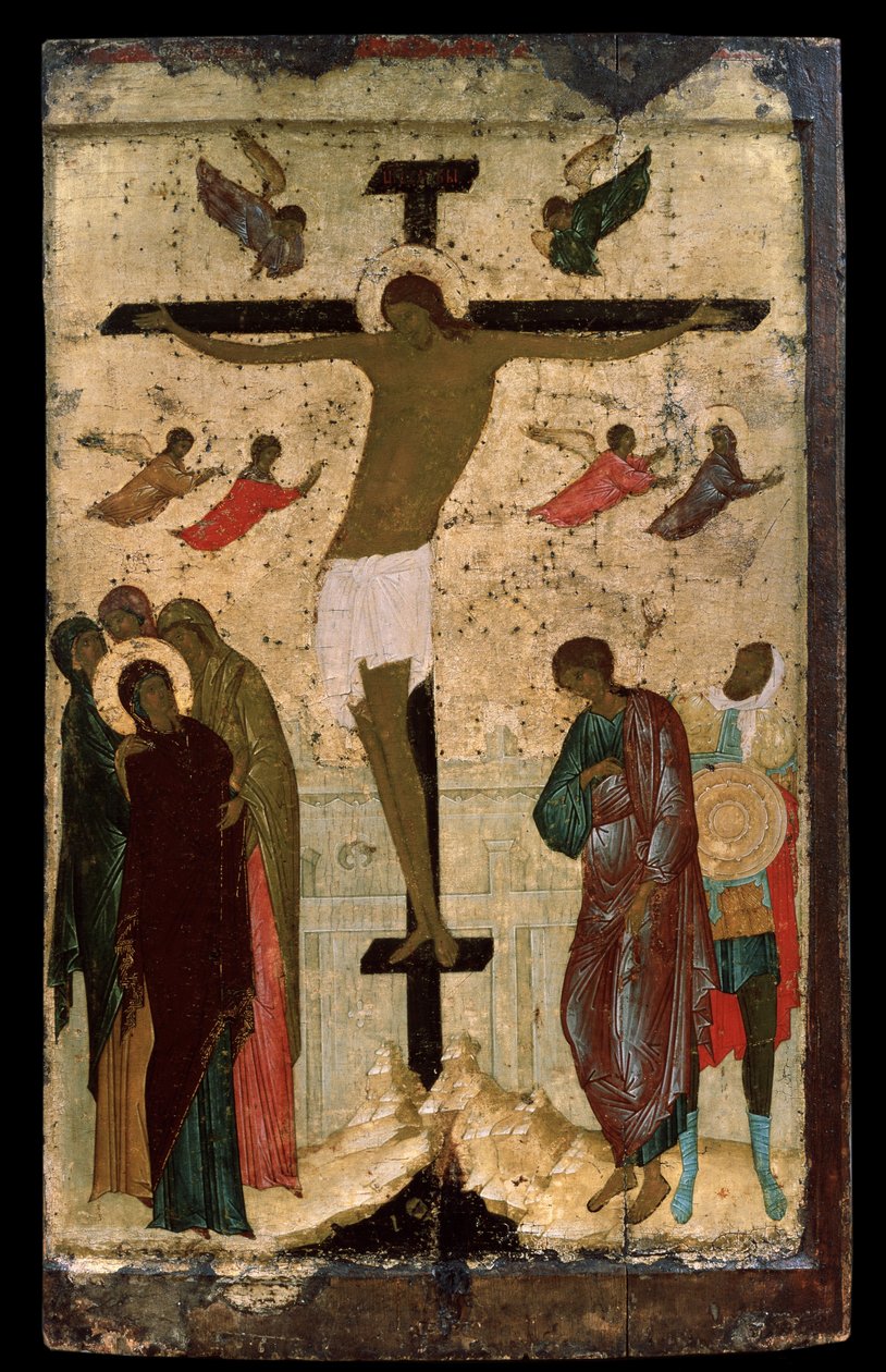 ""Korsfästelsen"" Rysk ikon. Målning på trä av Dionysius (Dionisy eller Dionisius den vise) (c.1450-c.1508) 1500 State Tretyakov Gallery, Moskva av (c.1440 1502) Dionisius the Wise