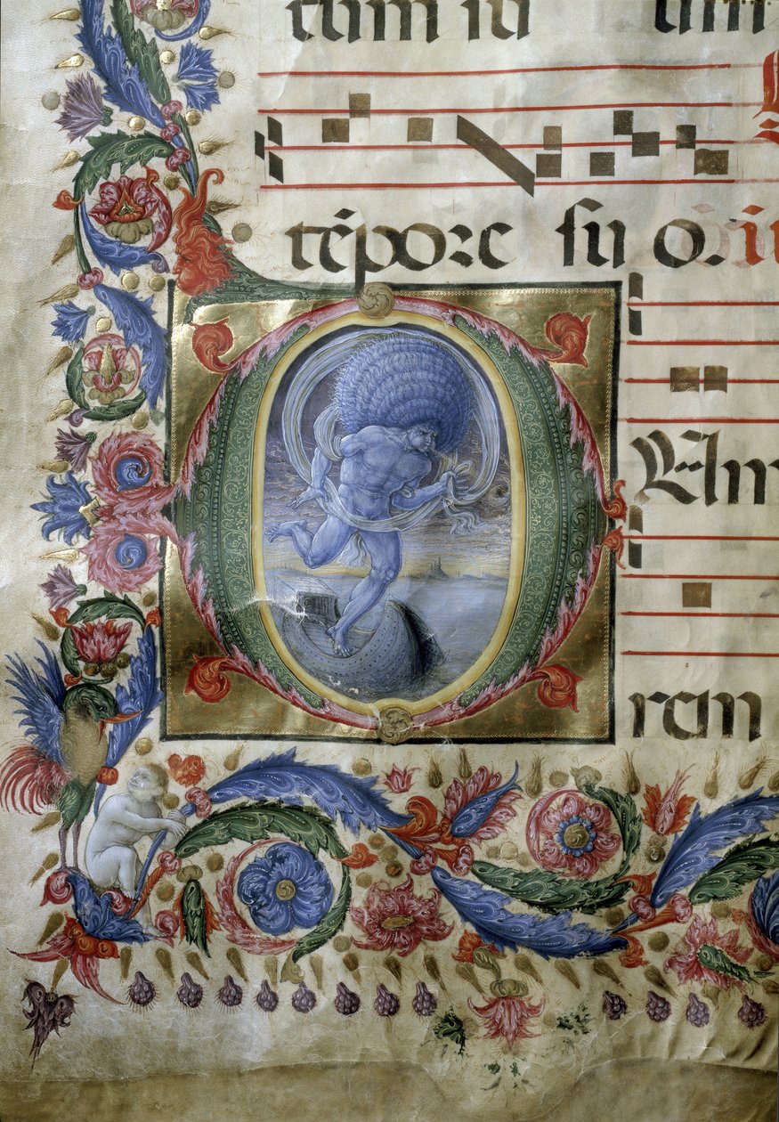 Upplyst sida av en gradvis (miniatyr av (c.1445 1527) Liberale da Verona