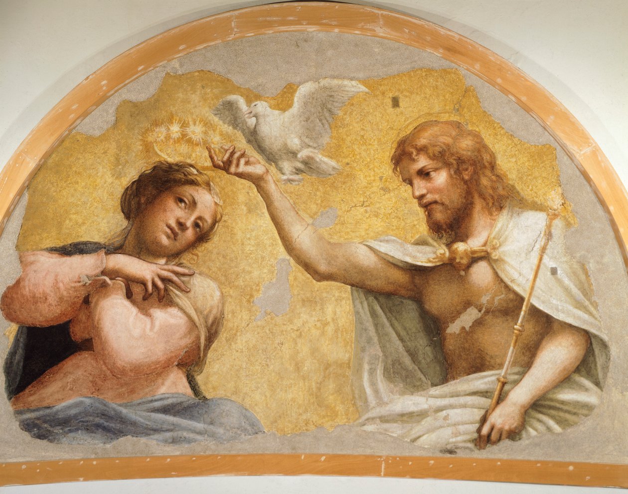 Jungfrukröning av Antonio Allegri, känd som Correggio (1489-cirka 1534), fresk, 212x324 cm, ca 1521 av (c.1489 1534) Correggio