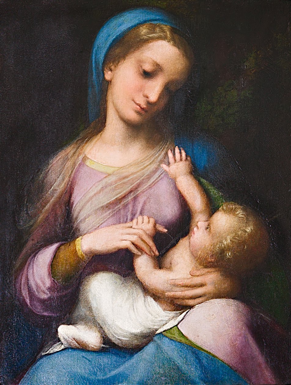 Madonna med barn eller Madonna Campori (olja på panel) av (c.1489 1534) Correggio