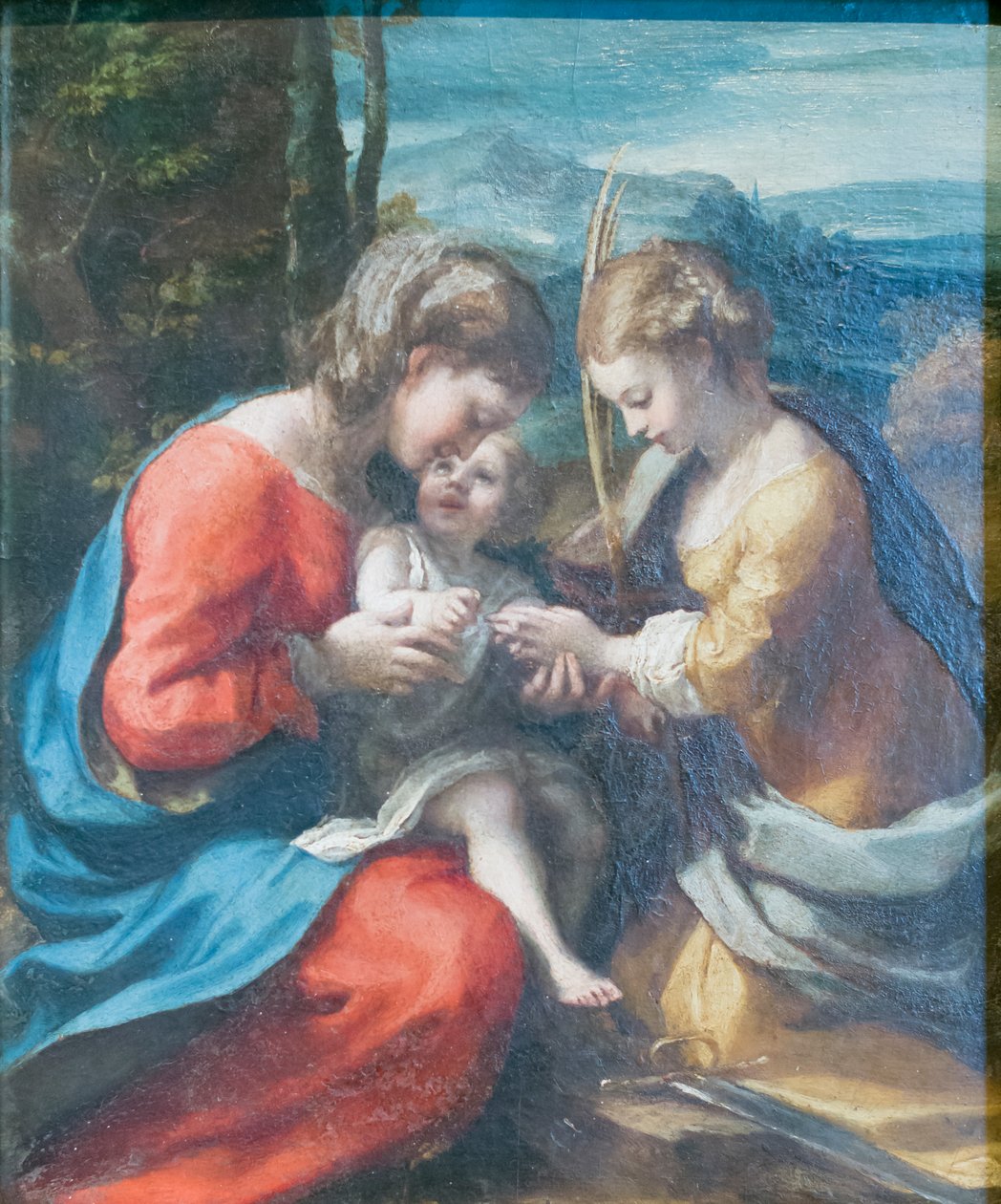 Mystiskt äktenskap av Saint Catherine av (c.1489 1534) Correggio