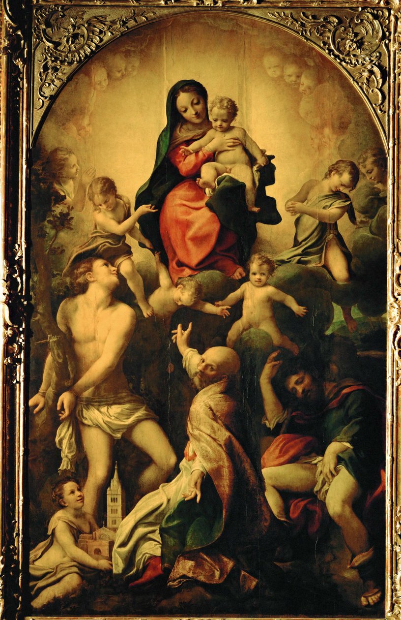 Madonna av Sankt Sebastian... av (c.1489 1534) Correggio