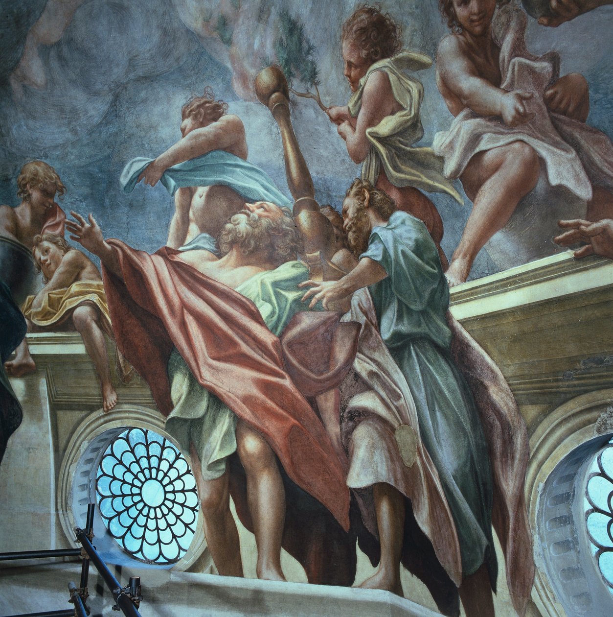 Apostlar och ungdomar, av Antonio Allegri Da Correggio (1489-1534), fresk, Dome of Parma Cathedral, Italien av (c.1489 1534) Correggio