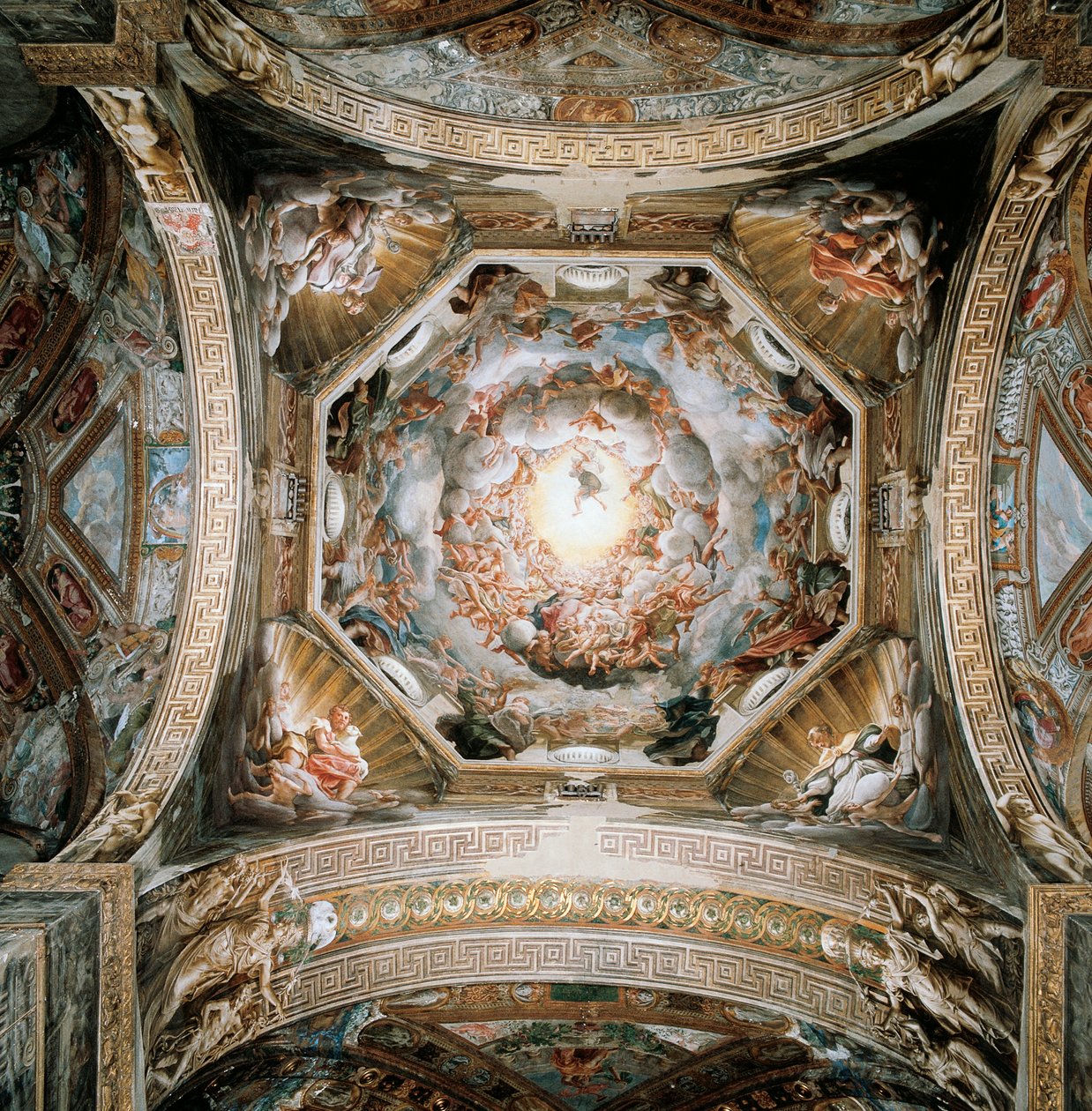 Kupol med antagande av jungfru av (c.1489 1534) Correggio