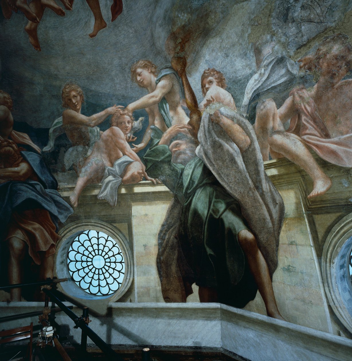 Apostelfigur, detalj av fresker av kupolen i Parma-katedralen, av Antonio Allegri Da Correggio (1489-1534) av (c.1489 1534) Correggio