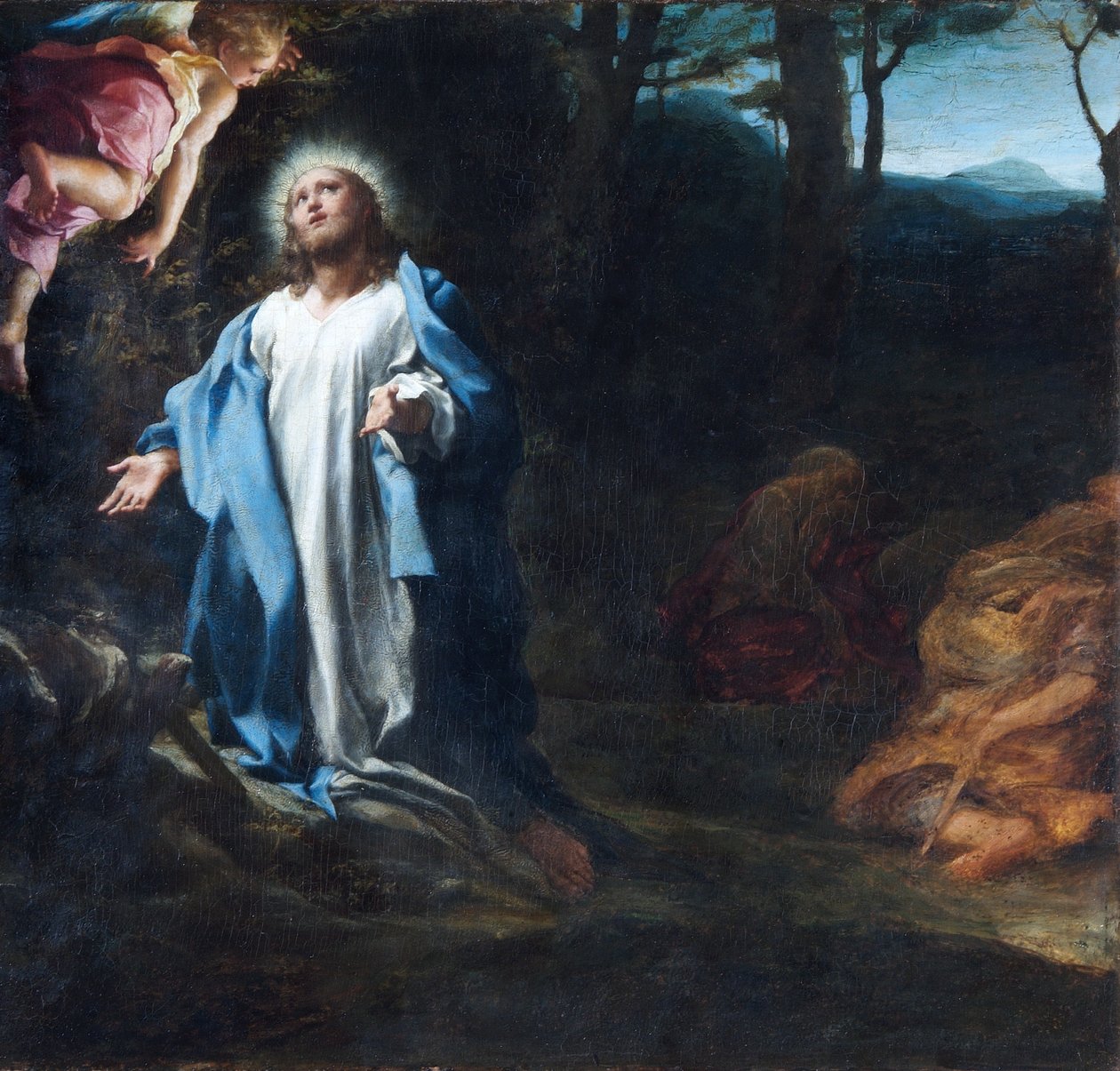 The Agony in the Garden, mitten av 1520-talet (olja på panel) av (c.1489-1534) Correggio