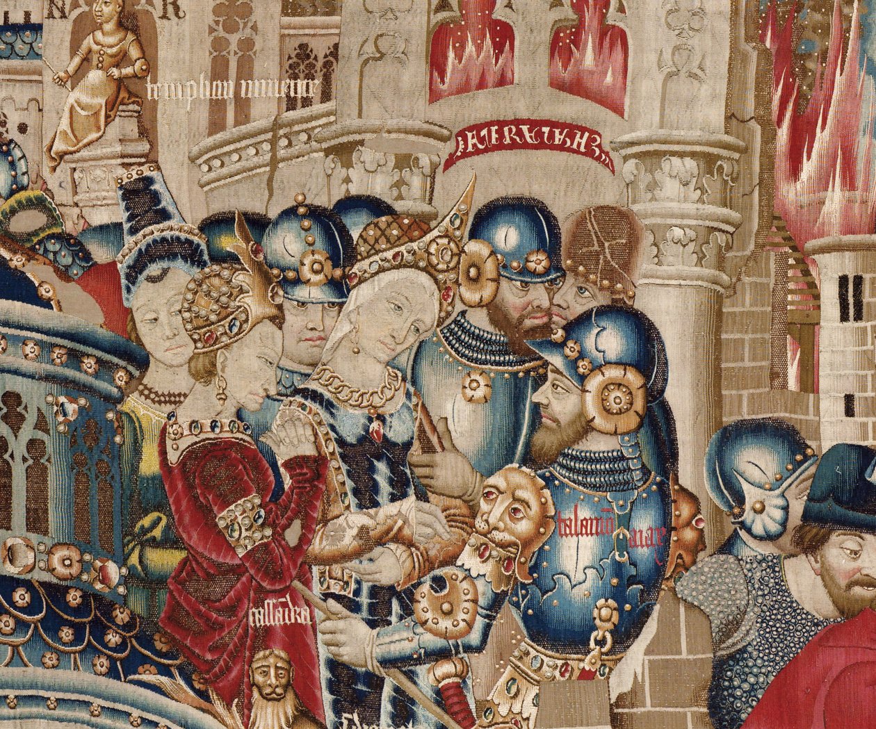 The Trojan War: The Destruction of Troy, c.1470 (gobeläng) av (fl.1450 75) Master of Coetivy