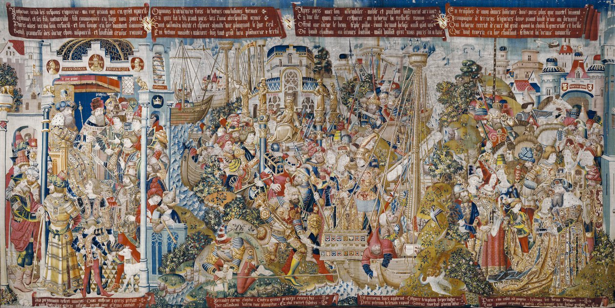 The Trojan War: The Rape of Helen, c.1470 (gobeläng) av (fl.1450 75) Master of Coetivy