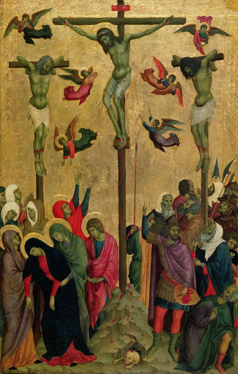 The Crucifixion, c.1315-30 (tempera på panel) av (school of) Duccio di Buoninsegna