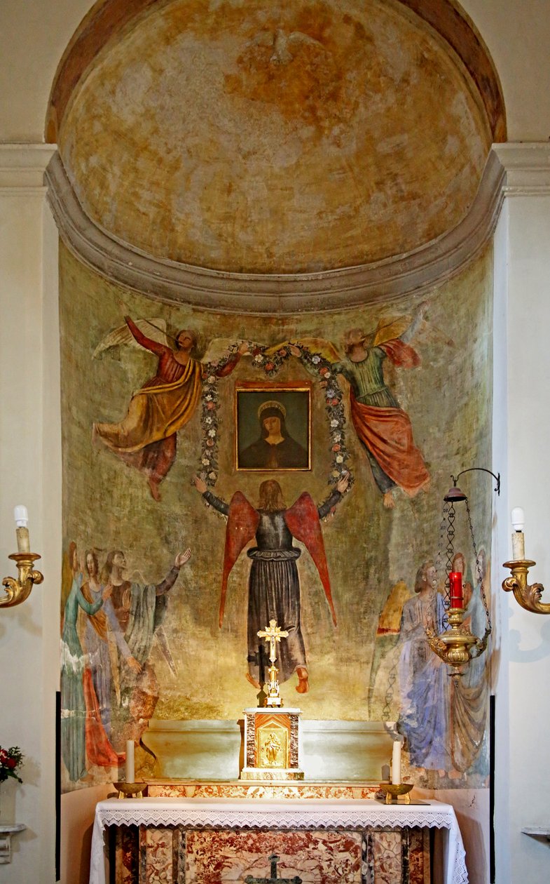 Altare med målning av Jungfru Maria omgiven av änglar av Unknown