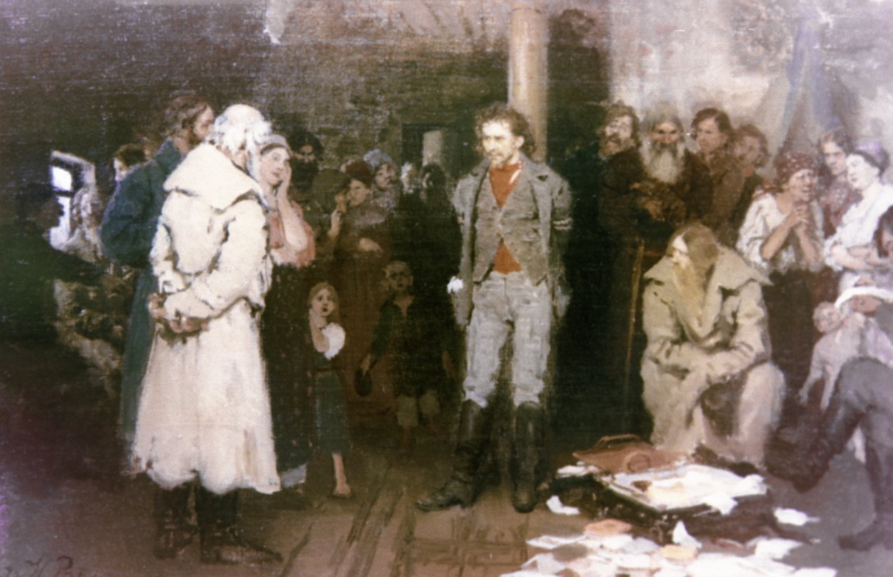 Arrest of a Propagandist - Målning av Ilya Repin. av Unknown