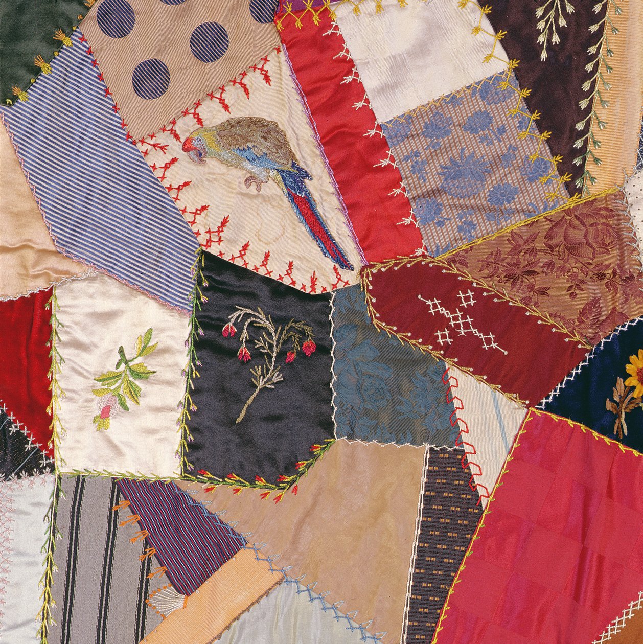 Crazy quilt, 1887 (textile) (detail)swed av Unknown