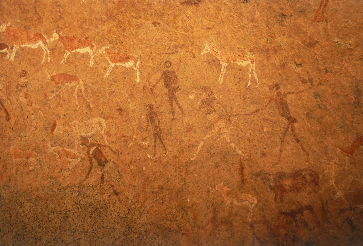 Detalj av hällmålningar i Damara-landet, Namibia. 6 maj 1998. av Unknown