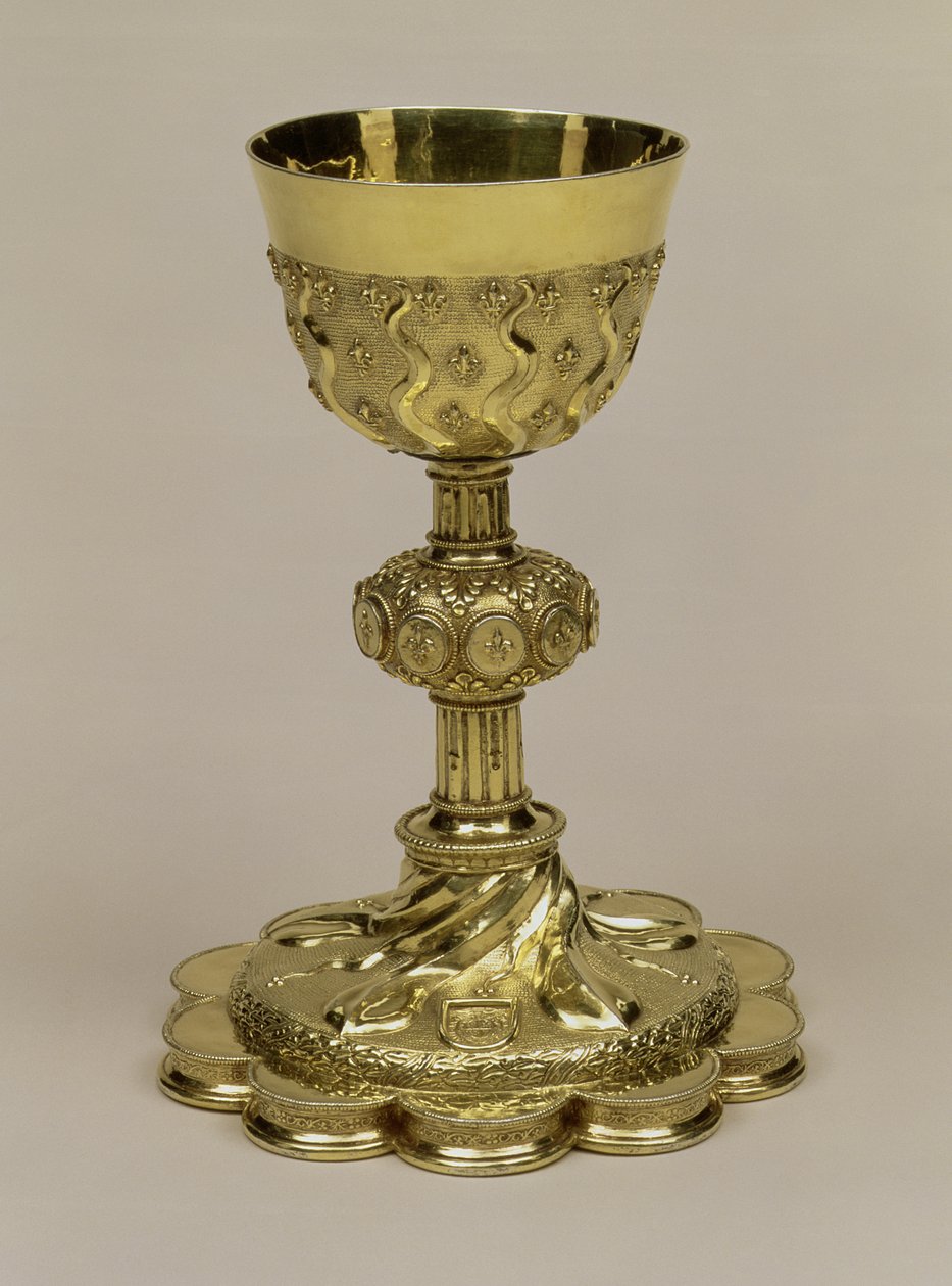 Franciskus I:s silverförgyllda kalk på en fot av koffeinfri fot med Fabius Mirto Frangipanis (1514-87) ärkebiskop av Nasaret vapen, tillverkad i Paris 1532-33. av Unknown