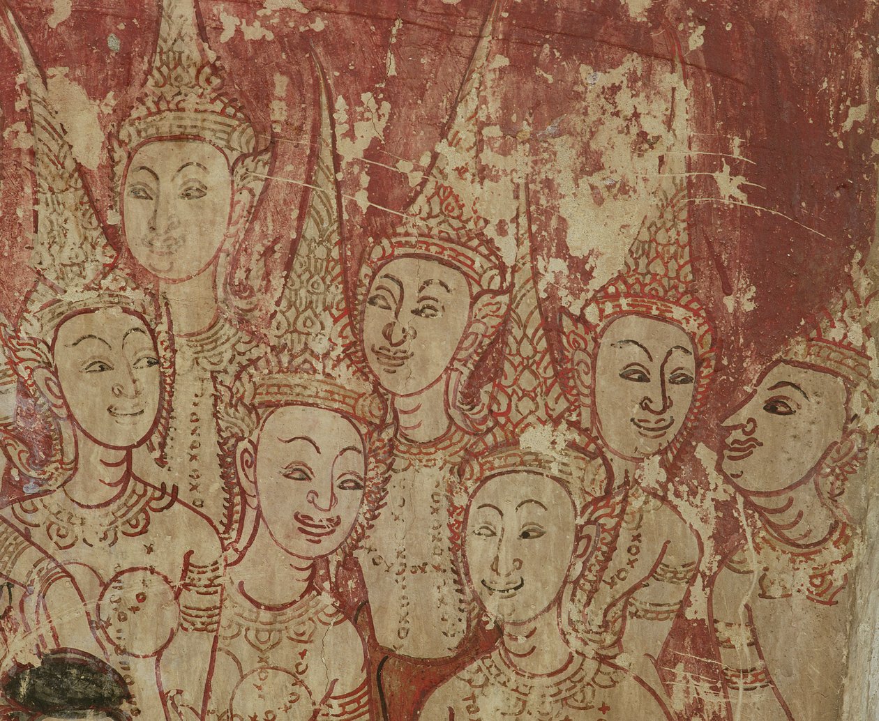 Fresco detalj, Wat Compuwek, Nonthaburi, Thailand av Unknown
