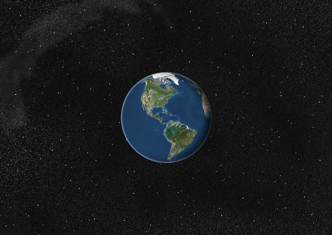 Globe Centrerad På Amerika, Sann Färgsatellitbild av Unknown