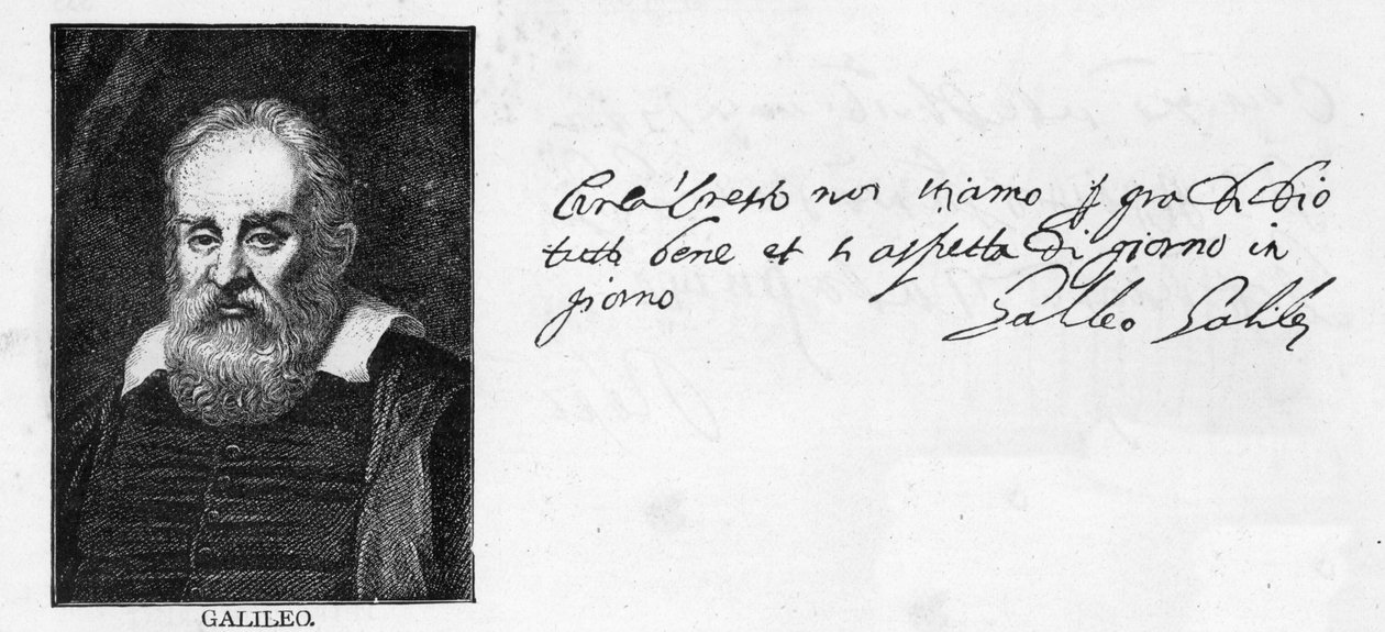 Handstil och underskrift av Galileo Galilei från ett brev till hans yngre bror, Michelangelo i Vilnius, Litauen, skrivet i Padua, 20 november, 1601 av Unknown