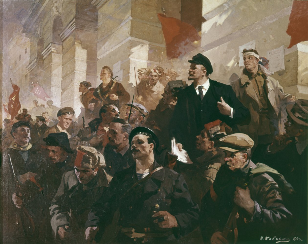 Lenin vid Finlands station i Petrograd. av Unknown