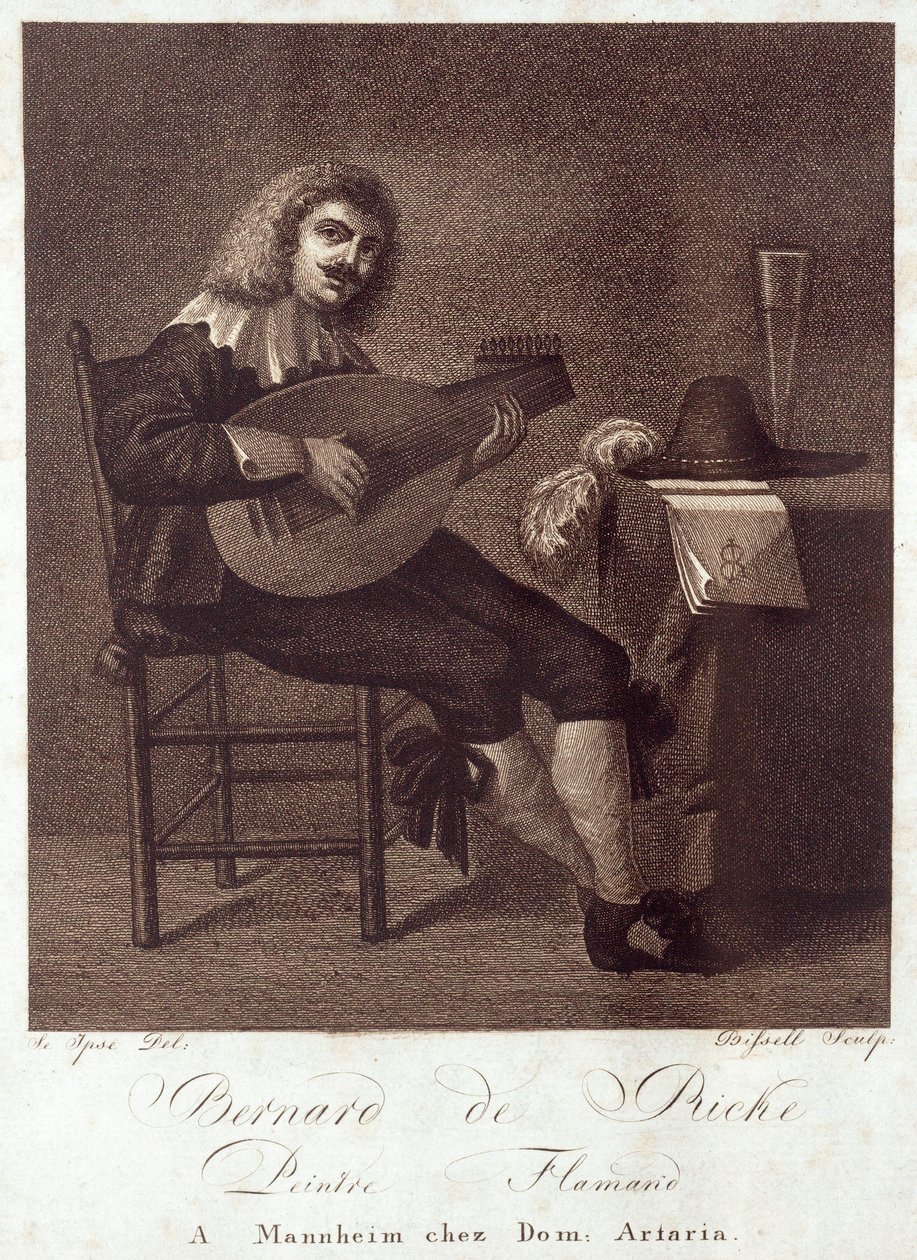 Lutenist sittande vid bordet av Unknown
