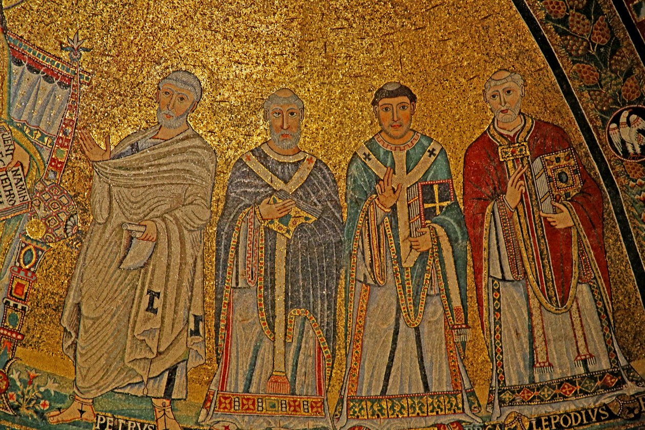 Mosaik i Apsiden med fyra helgon av Unknown
