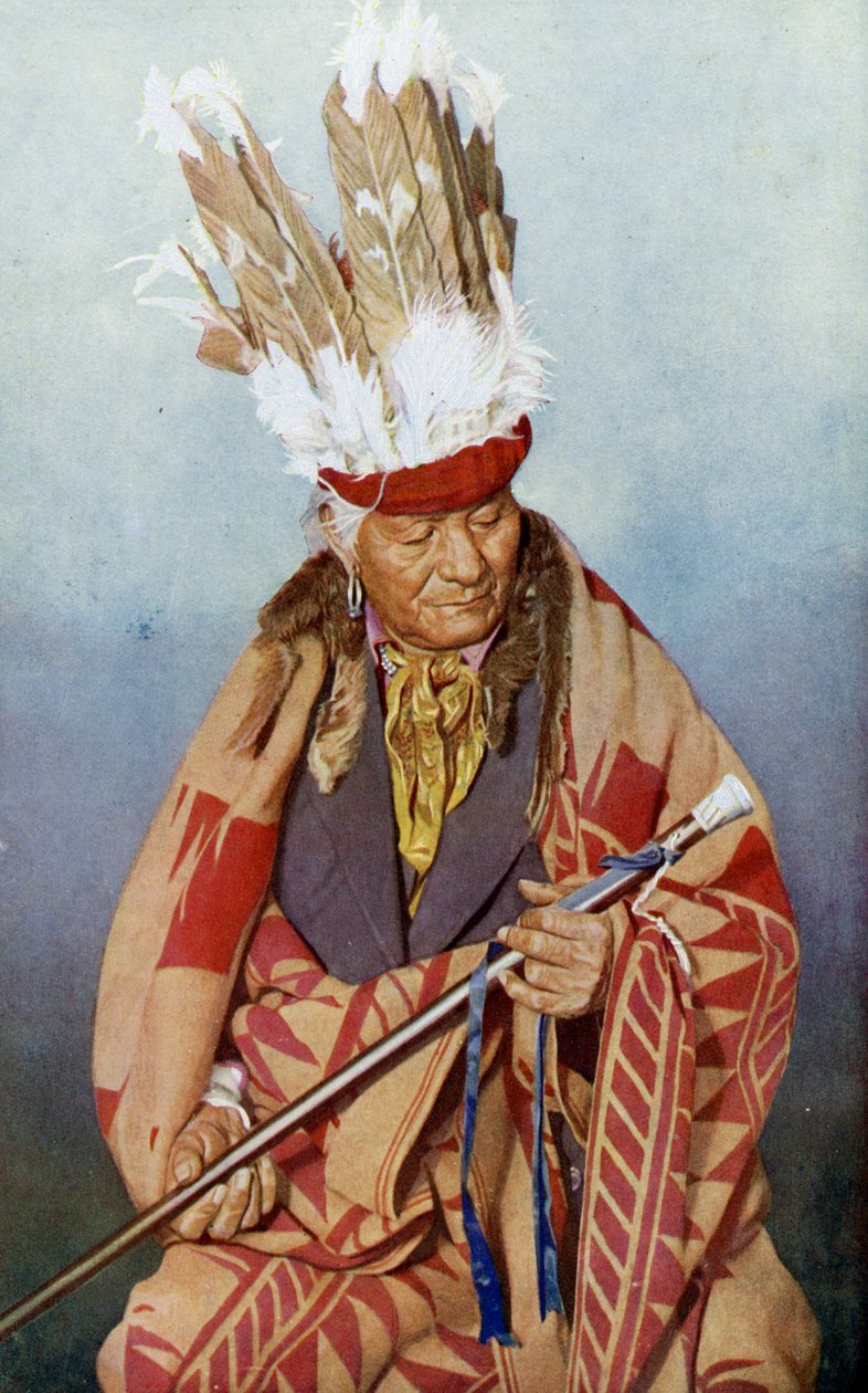 Nordamerika. Indianhövding för Pueblo-stammen. 1920 av Unknown