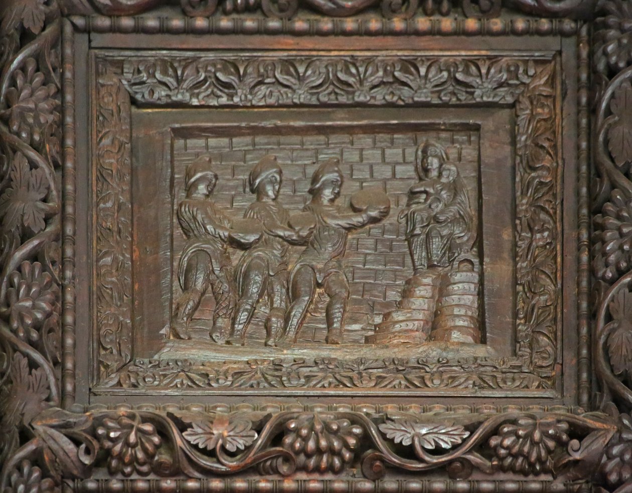 Panel från 5C-dörren: tillbedjan av Magi av Unknown