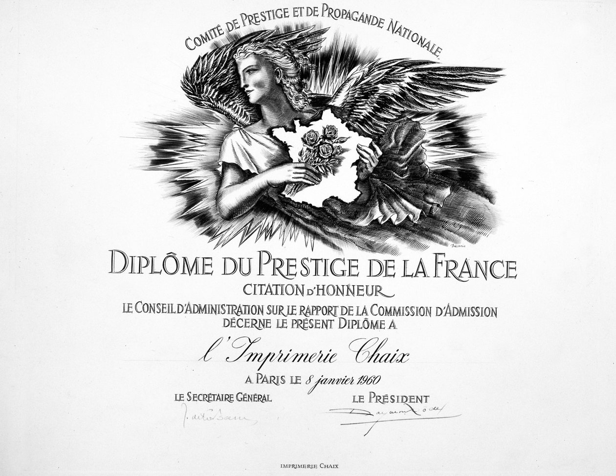 Prestigediplom på Chaix Printing av Unknown