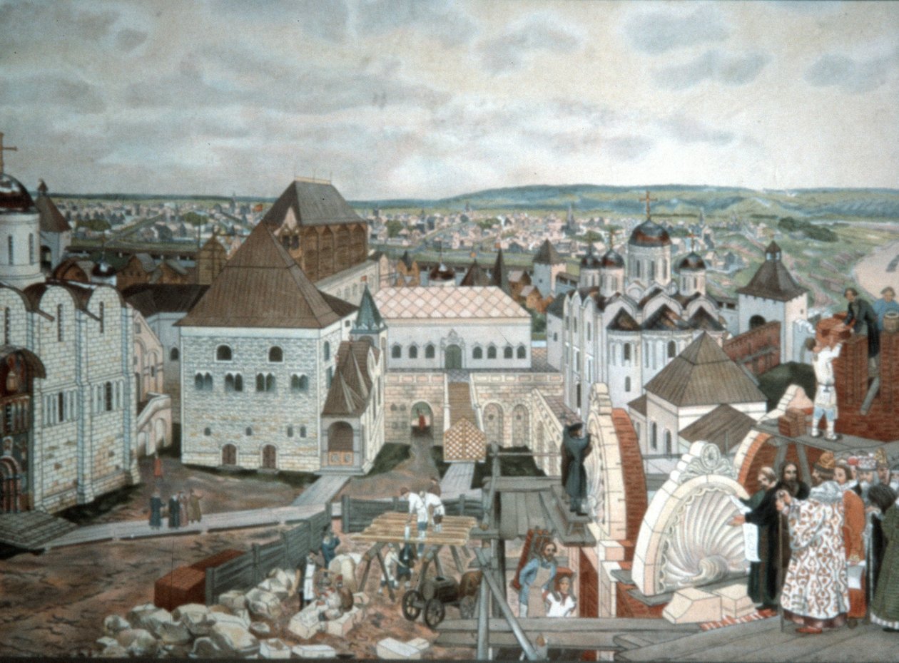 Russisk kunst - maleri af Moskva i oldtiden af V, M, Vasnetsov (1800-tallet). av Unknown