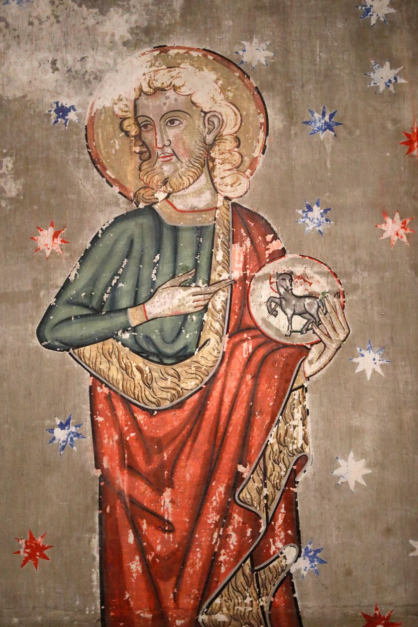 Saint-Pierre-le-Jeune protestantiska kyrkan, Johannes Döparen, Fresco, Strasbourg, Frankrike. av Unknown