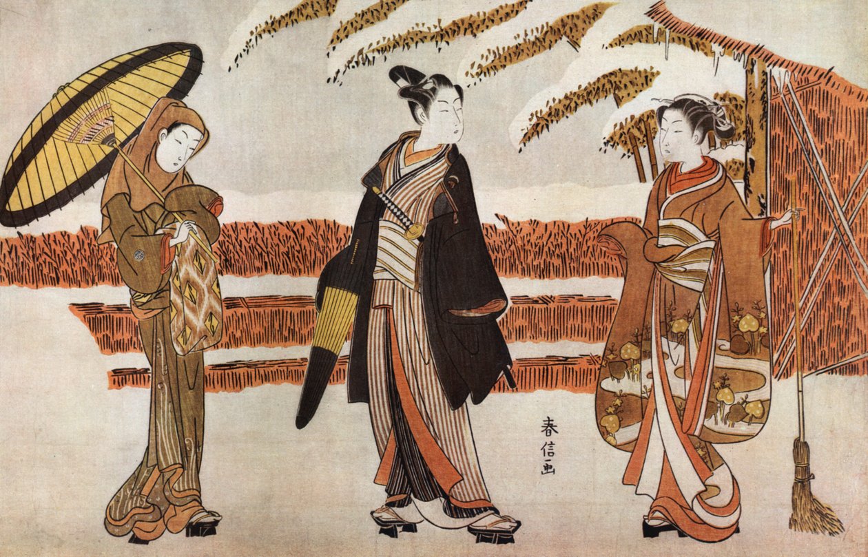 Tre japanska kvinnor in av Unknown