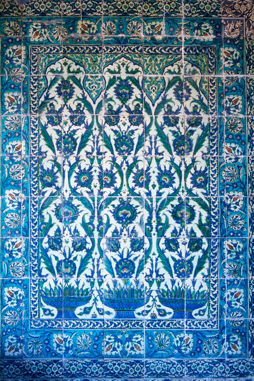 Turkiet, Istanbul, Topkapi-palatset, Iznik-plattor av Unknown