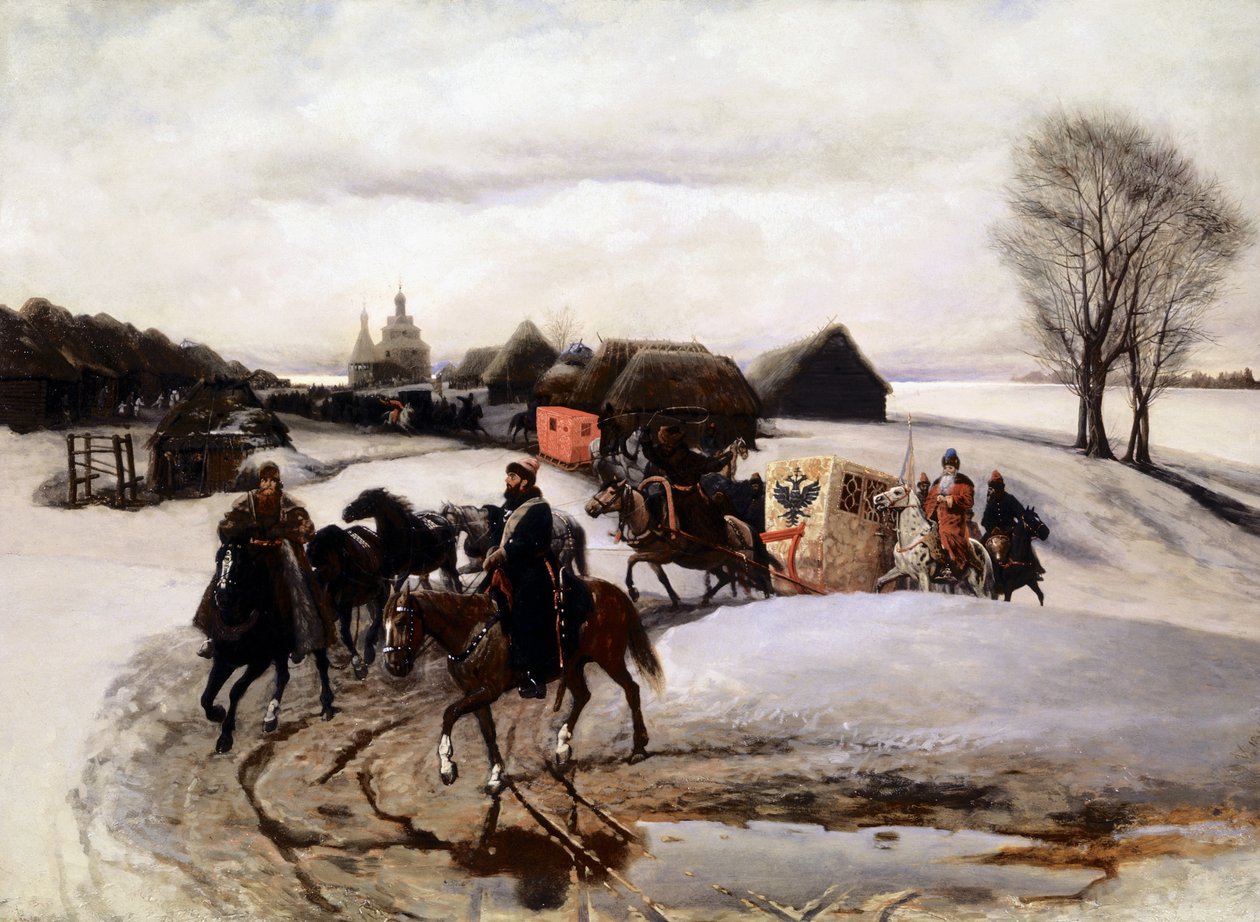 V, Shvarts, Tsarinan på pilgrimsfärd till heliga platser - i tsar Alexis tid (Aleksei Mikhailovich Romanov). av Unknown