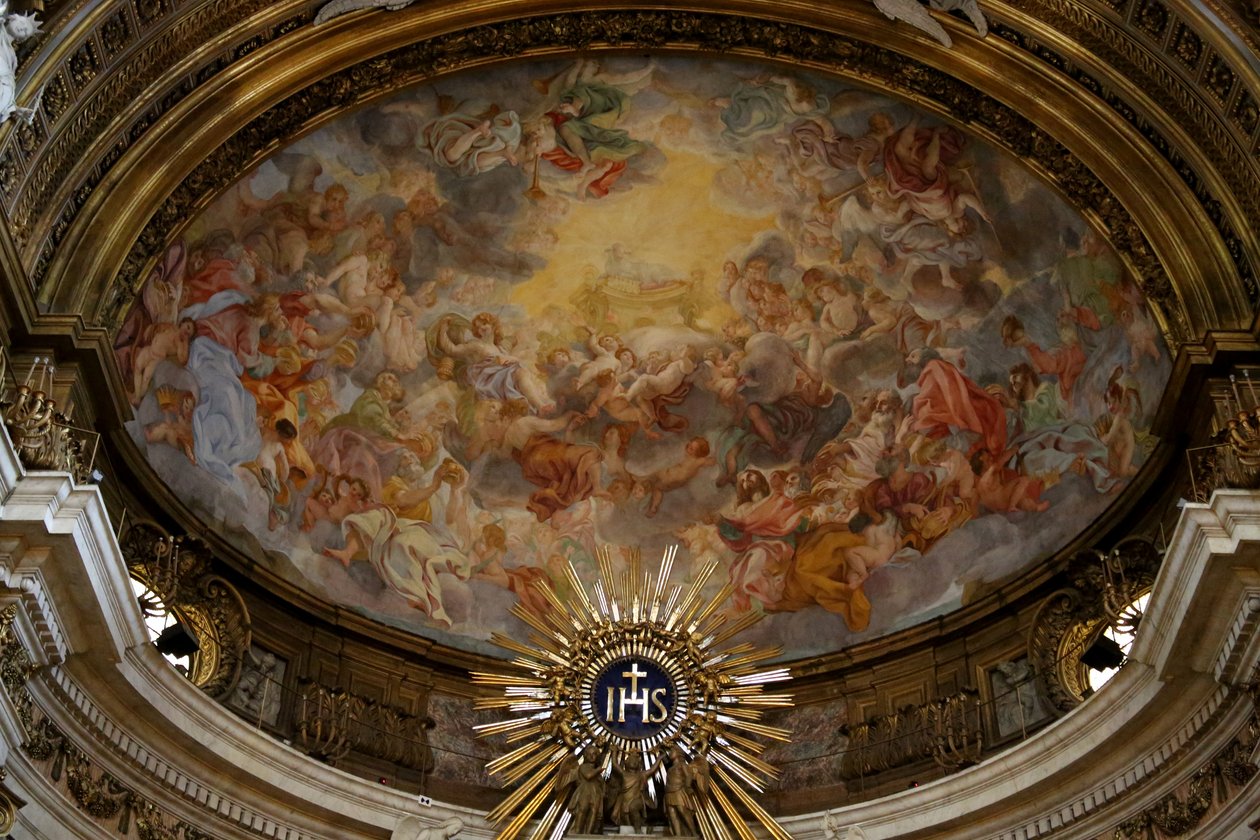 Utsikt över absiden, målad av Giacomo Barozzi da Vignola, 1500-talet, Chiesa del Gesu, Rom av Unknown