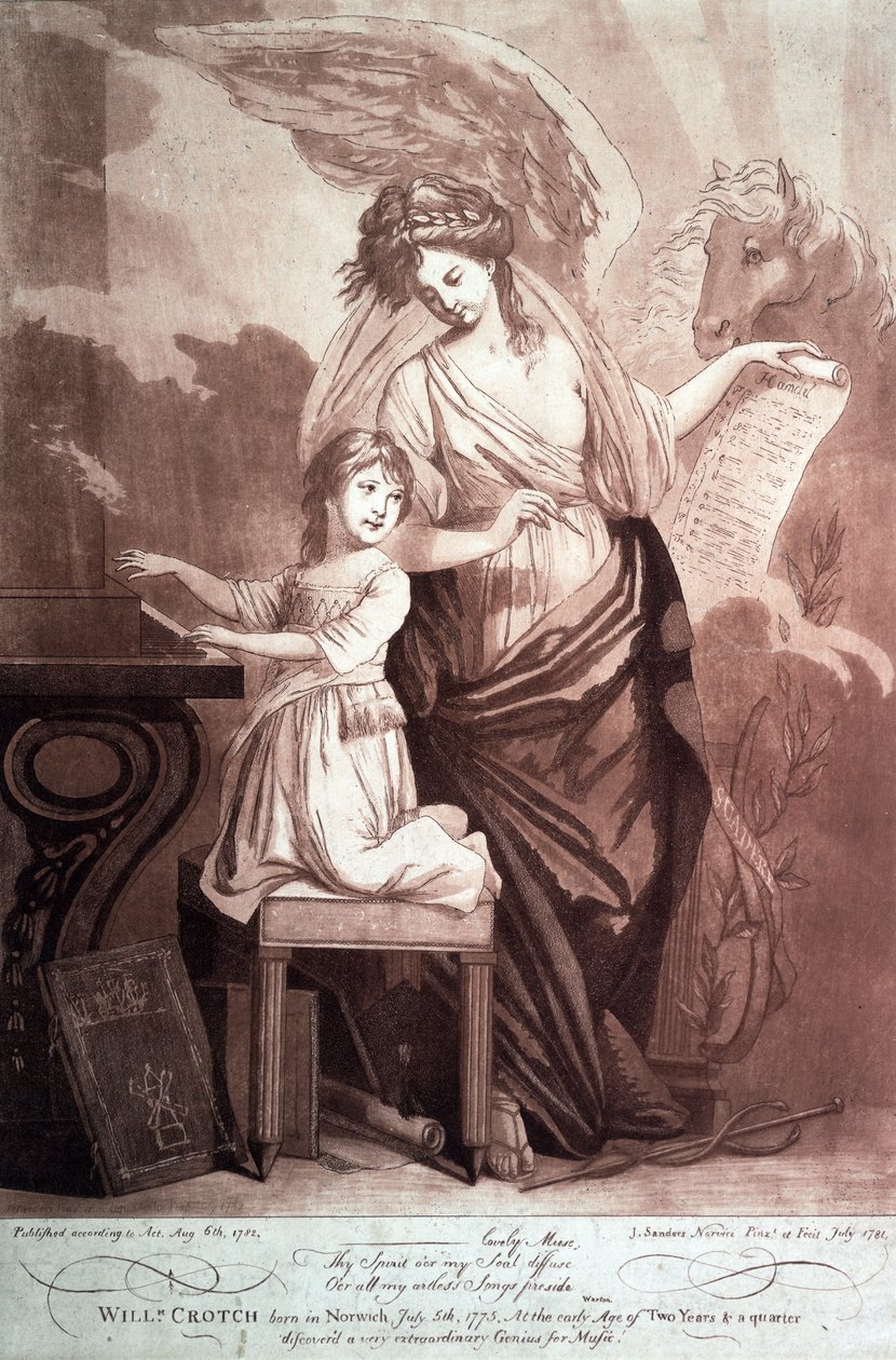 William Crotch med en musa och Pegasus. 1782. av Unknown