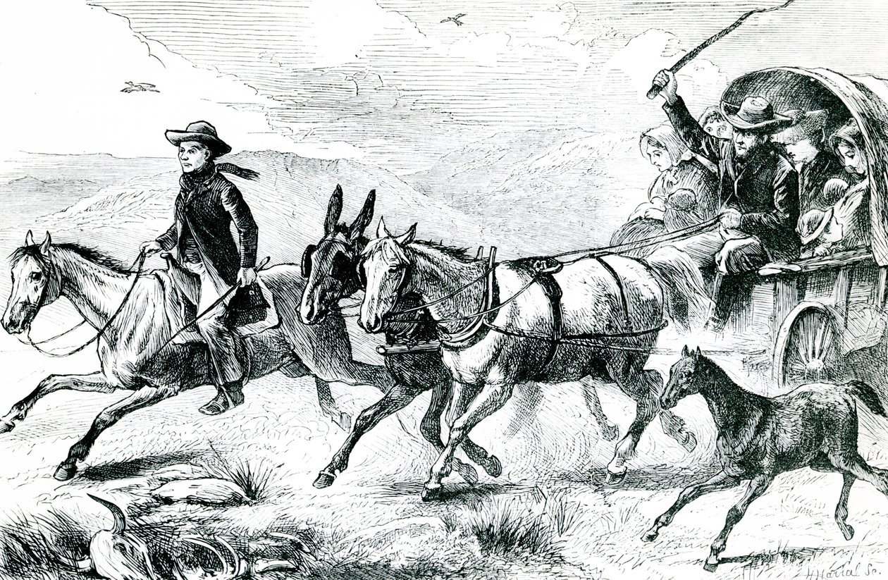 En mormonfamilj som går till konferensen, ca 1875 av American School