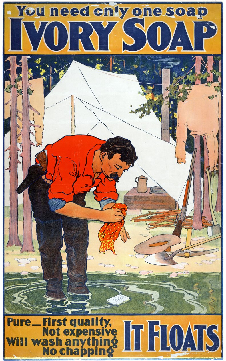 Annons för elfenbenssåpa, ca 1898 av American School