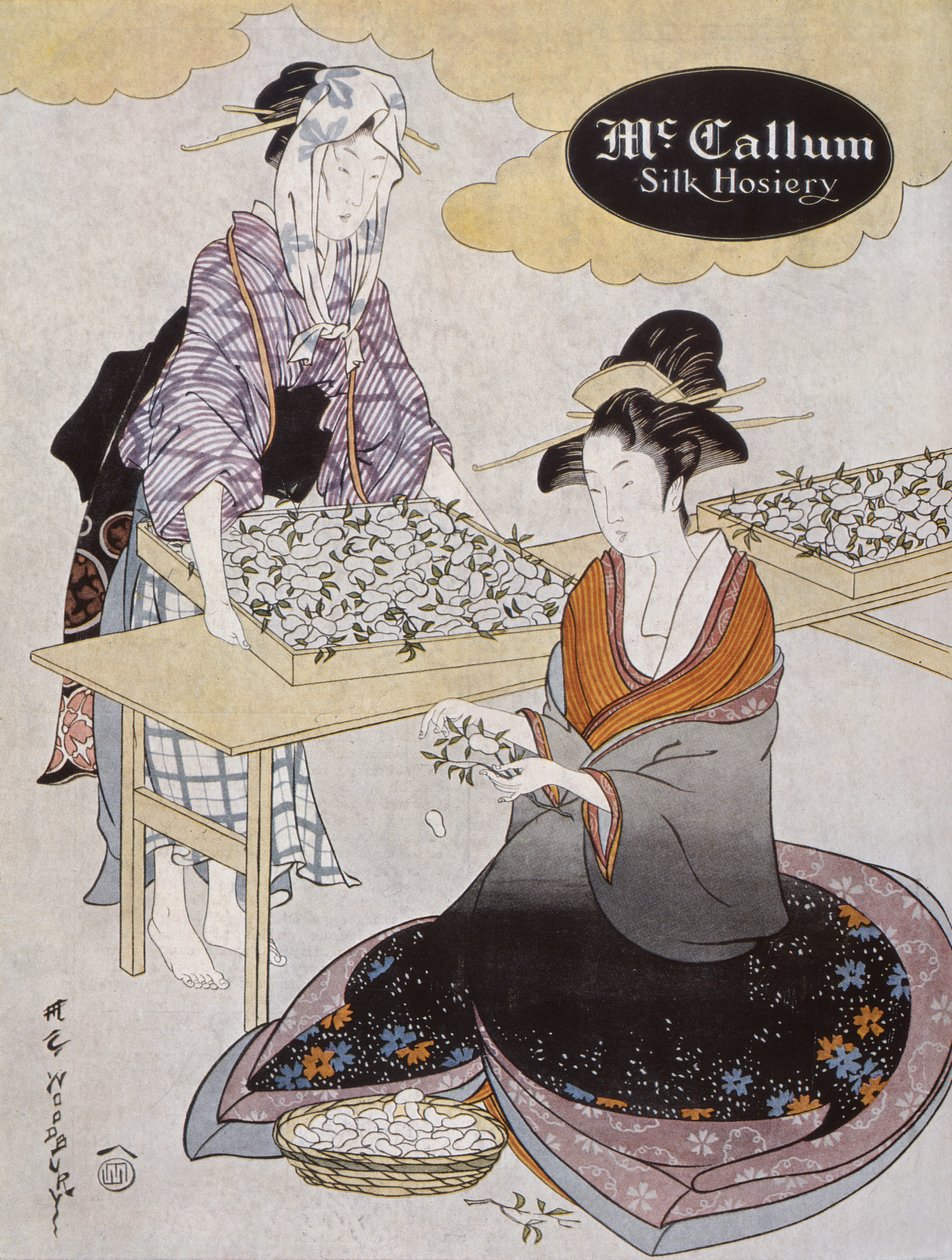 Annons för McCallum Silk Hosiery, från Vogue magazine juli 1918 av American School