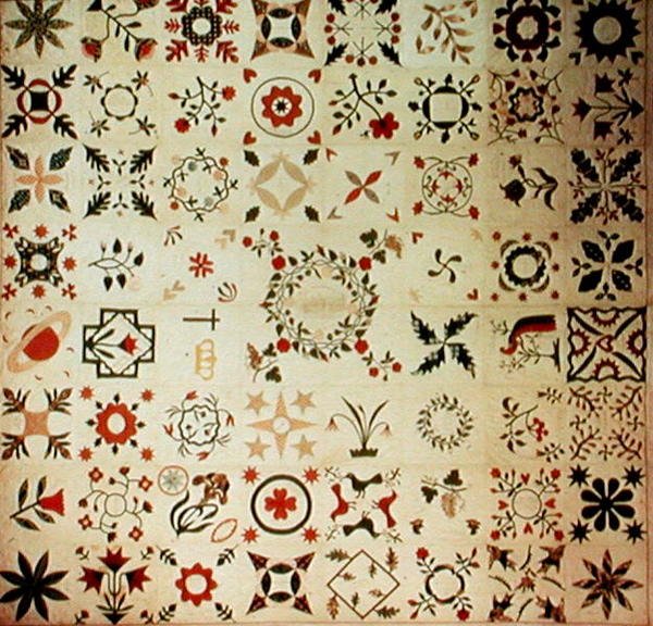 Albumtäcke för Mary Hill, från Maltaville, New York, 1847 (bomull) av American School