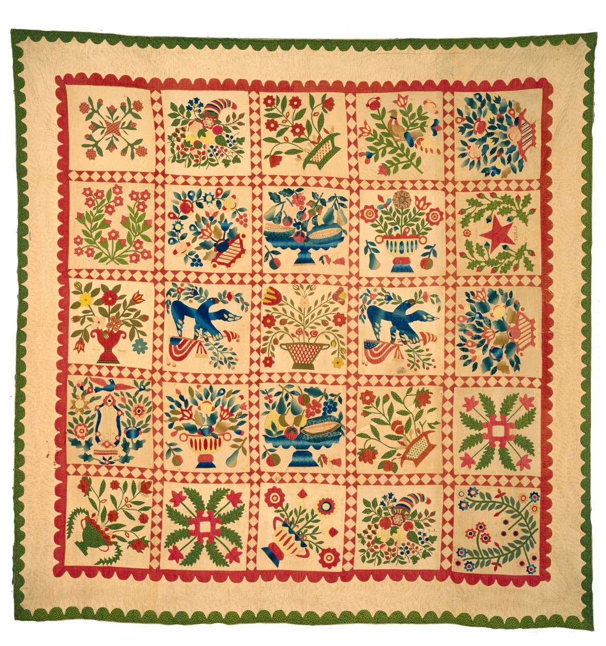 Baltimore Album Quilt, ca 1840-talet (bomull) av American School