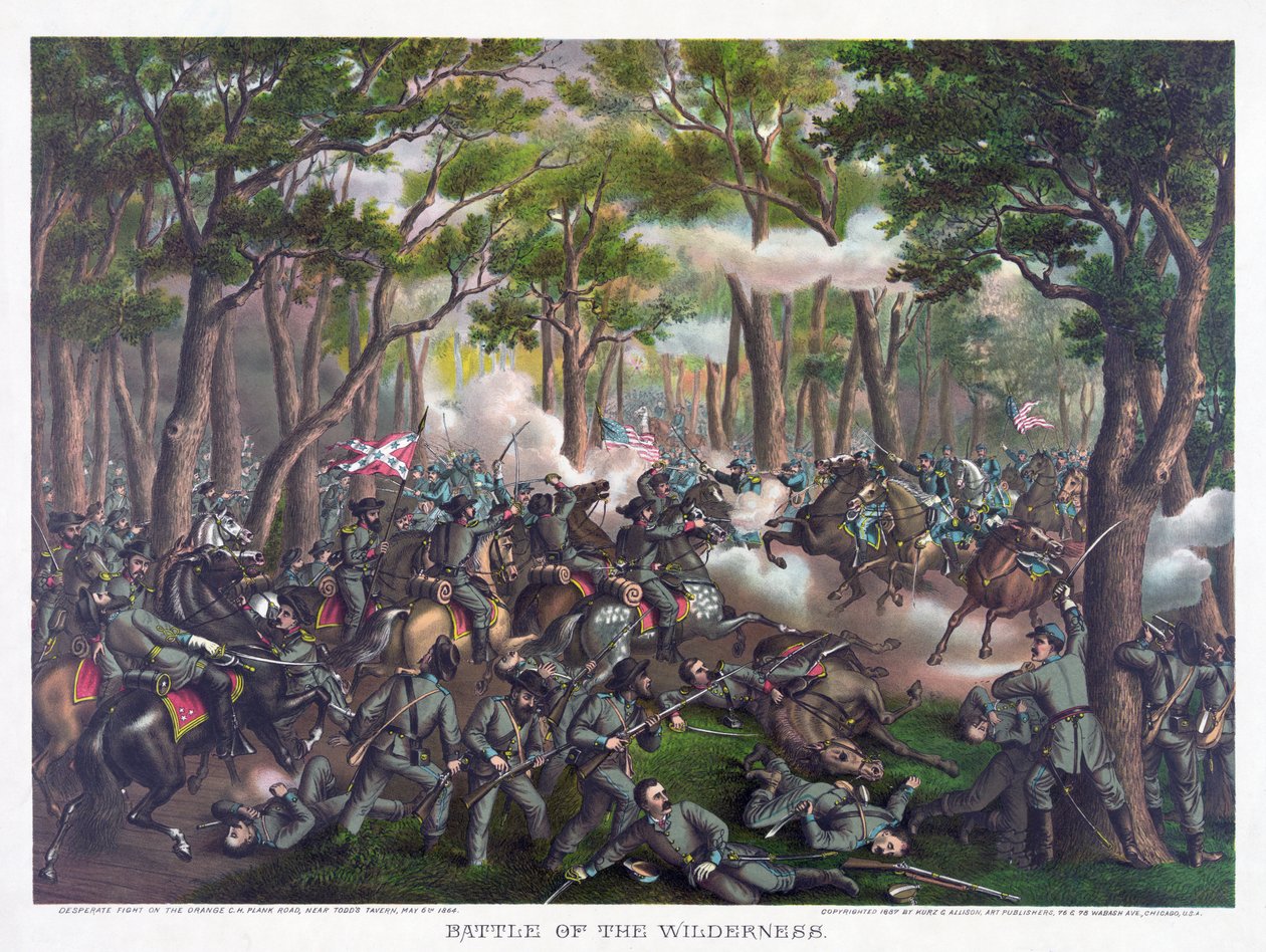 Battle of the Wilderness, pub. Kurz & Allison, 1887 av American School