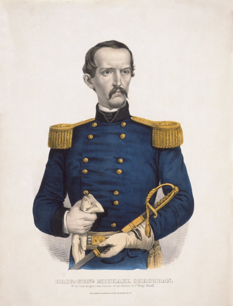 Brig.-Genl. Michael Corcoran - från den irländska brigadens avlidne överste i det galanta N.Y. Sixty Ninth, pub. 1860 av American School