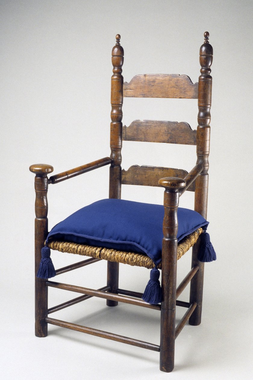 Stor stol, 1670-1700 (mjuk lönn och vitek) av American School