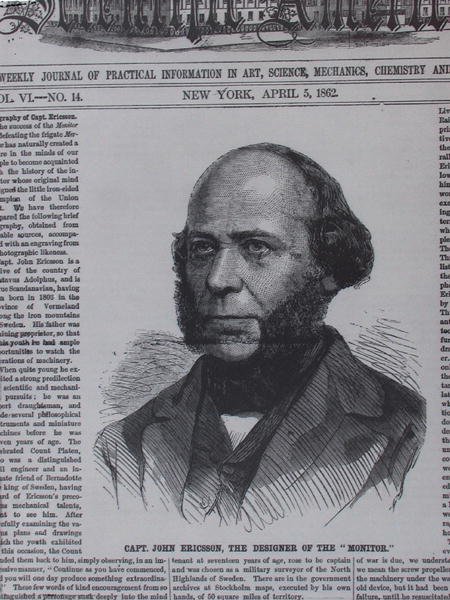 John Ericsson (1806-1862) i The Scientific American, 5 april 1862 av American School