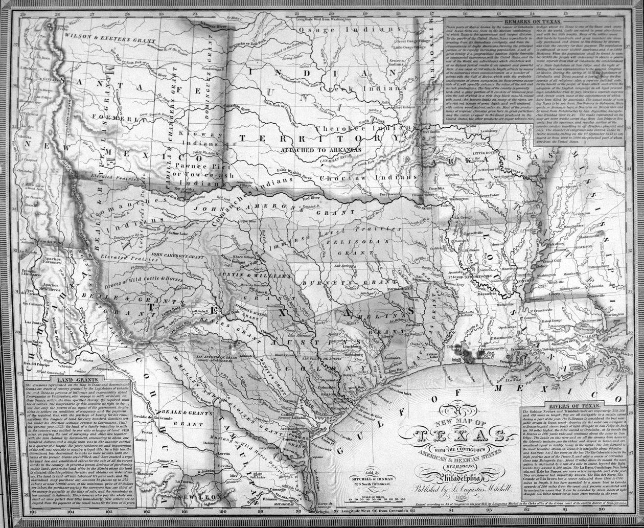 Mitchells karta över Texas, 1835 (för detaljer se 241192) av American School